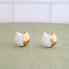 Cat Half Gold Earrings