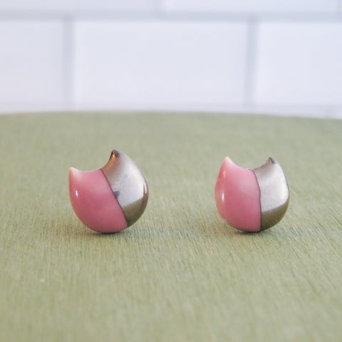 Cat Half Silver Earrings