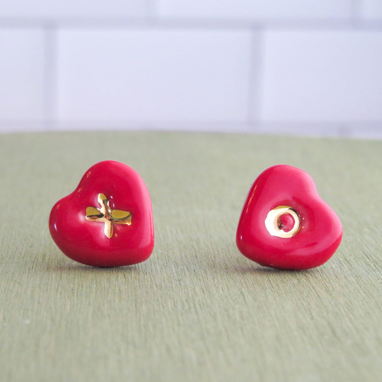 PREORDER Heart XO Earrings