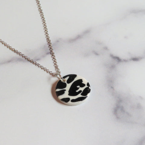 Black Leopard Print Necklace