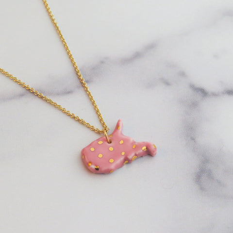 Large West Virginia Gold Polka Dot Necklace