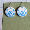 Blue Snowflake Dangle Earrings