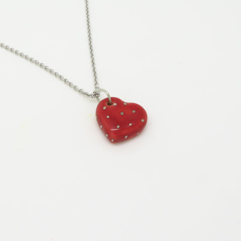 Heart Silver Polka Dot Necklace WS