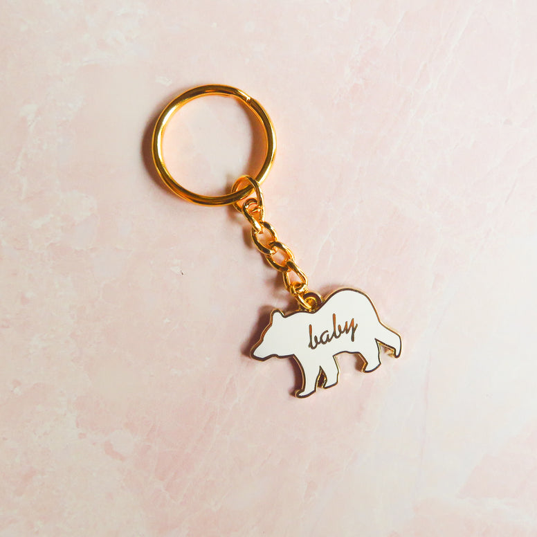 Enamel Baby Bear Keychain