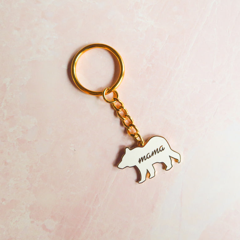 Enamel Mama Bear Keychain