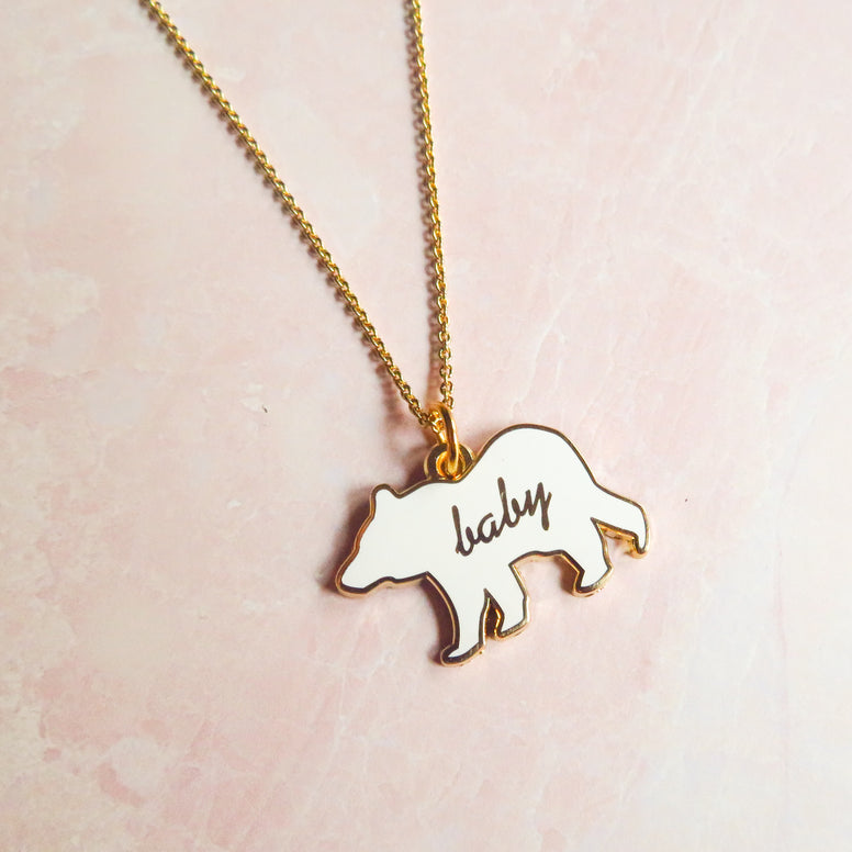 Enamel Baby Bear Necklace