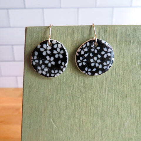 Floral Meadow Earrings in Black