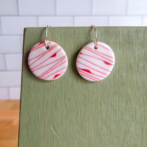 Simple Lines Earrings in Red