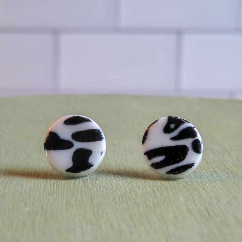 Leopard Print Stud Earrings