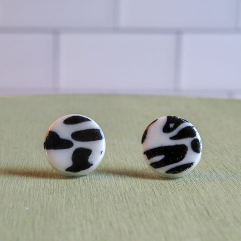 Black Leopard Print Earrings