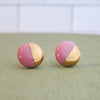 Circle Half Dipped Gold Earrings