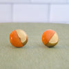 Circle Half Dipped Gold Earrings