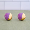 Circle Half Dipped Gold Earrings