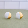 Circle Half Dipped Gold Earrings