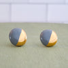 Circle Half Dipped Gold Earrings