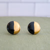 Circle Half Dipped Gold Earrings