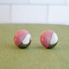 Circle Half Dipped Silver Earrings