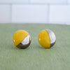 Circle Half Dipped Silver Earrings