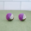 Circle Half Dipped Silver Earrings
