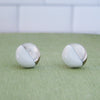 Circle Half Dipped Silver Earrings