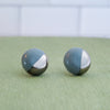 Circle Half Dipped Silver Earrings