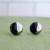 Circle Half Dipped Silver Earrings