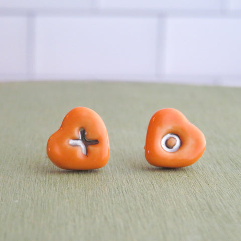 Heart XO Earrings in Silver