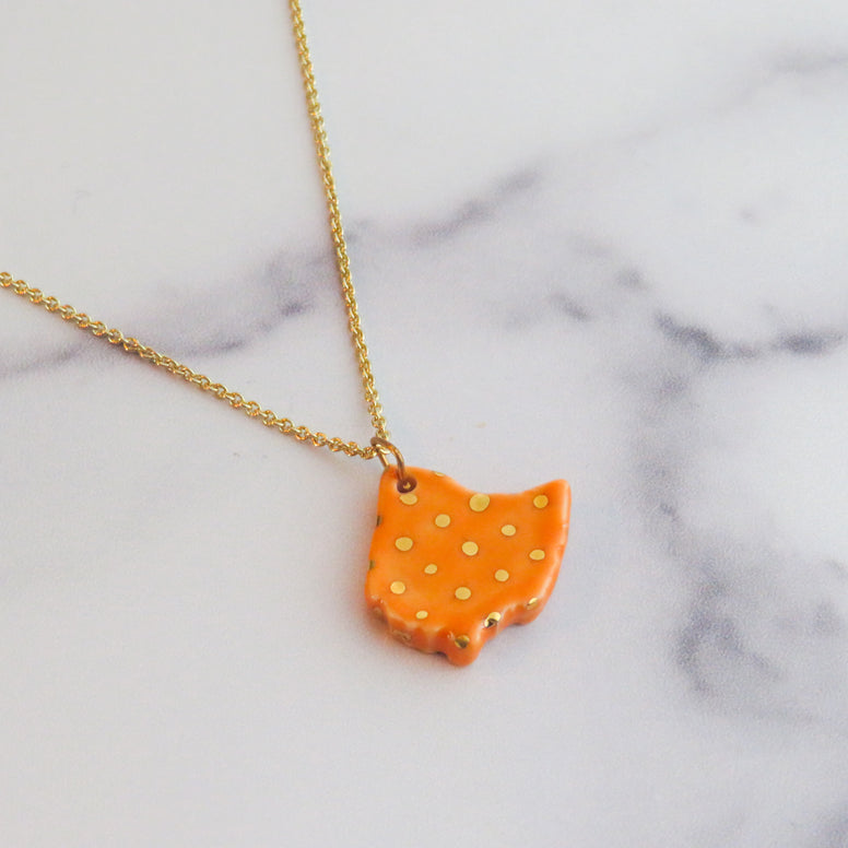 Ohio Large Polka Dot Gold Necklace