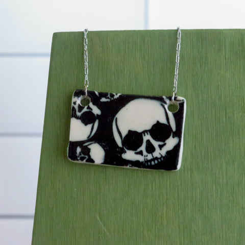 Multi Skulls Necklace in Black and White