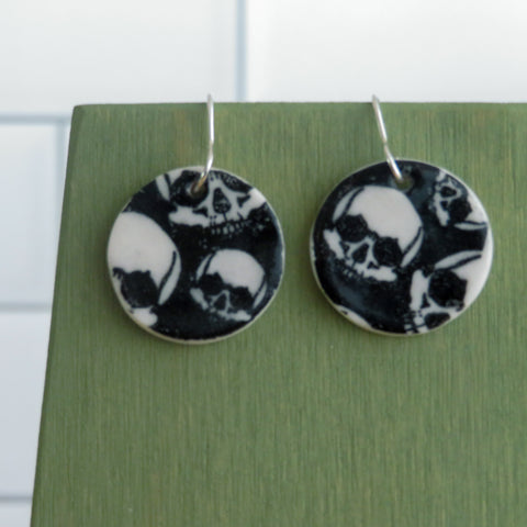 Multi Skulls Earrings in Black and White