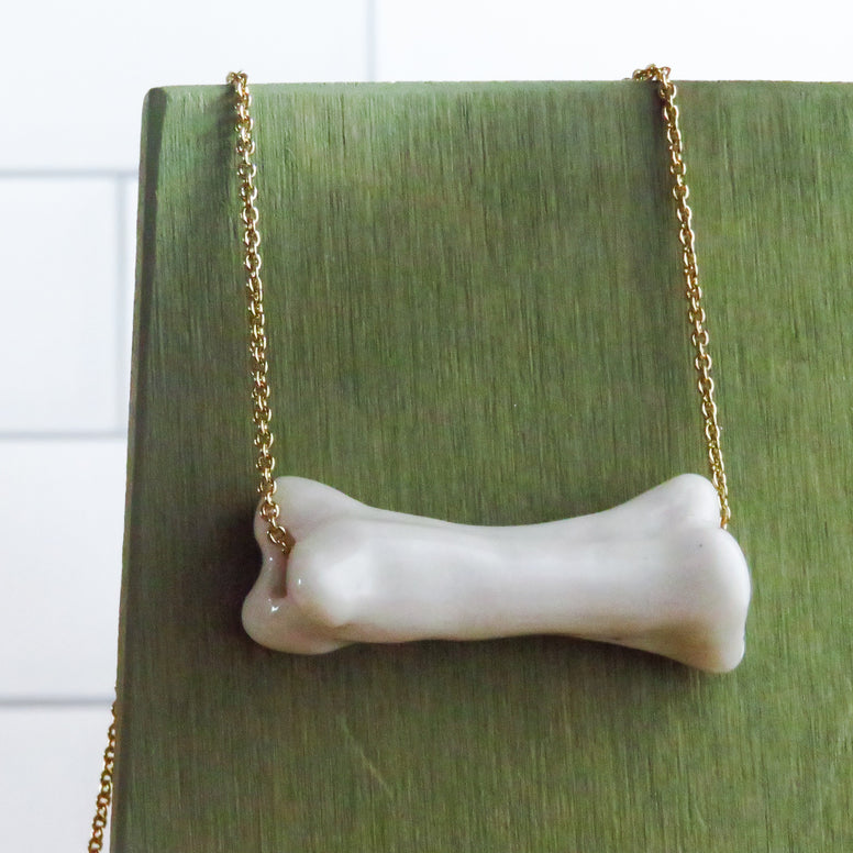 Bone Necklace in White