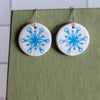 Blue Snowflake Dangle Earrings
