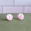 Pink Snowflake Stud Earrings