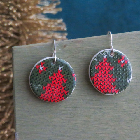 Holiday Knits Dangle Earrings in Trees