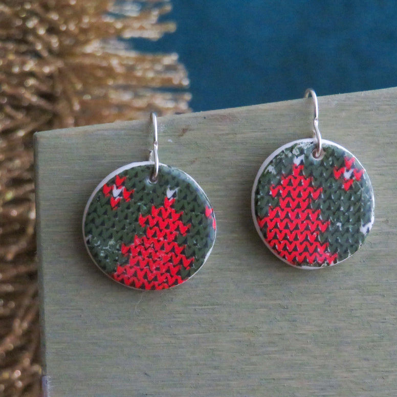 Holiday Knits Dangle Earrings in Trees